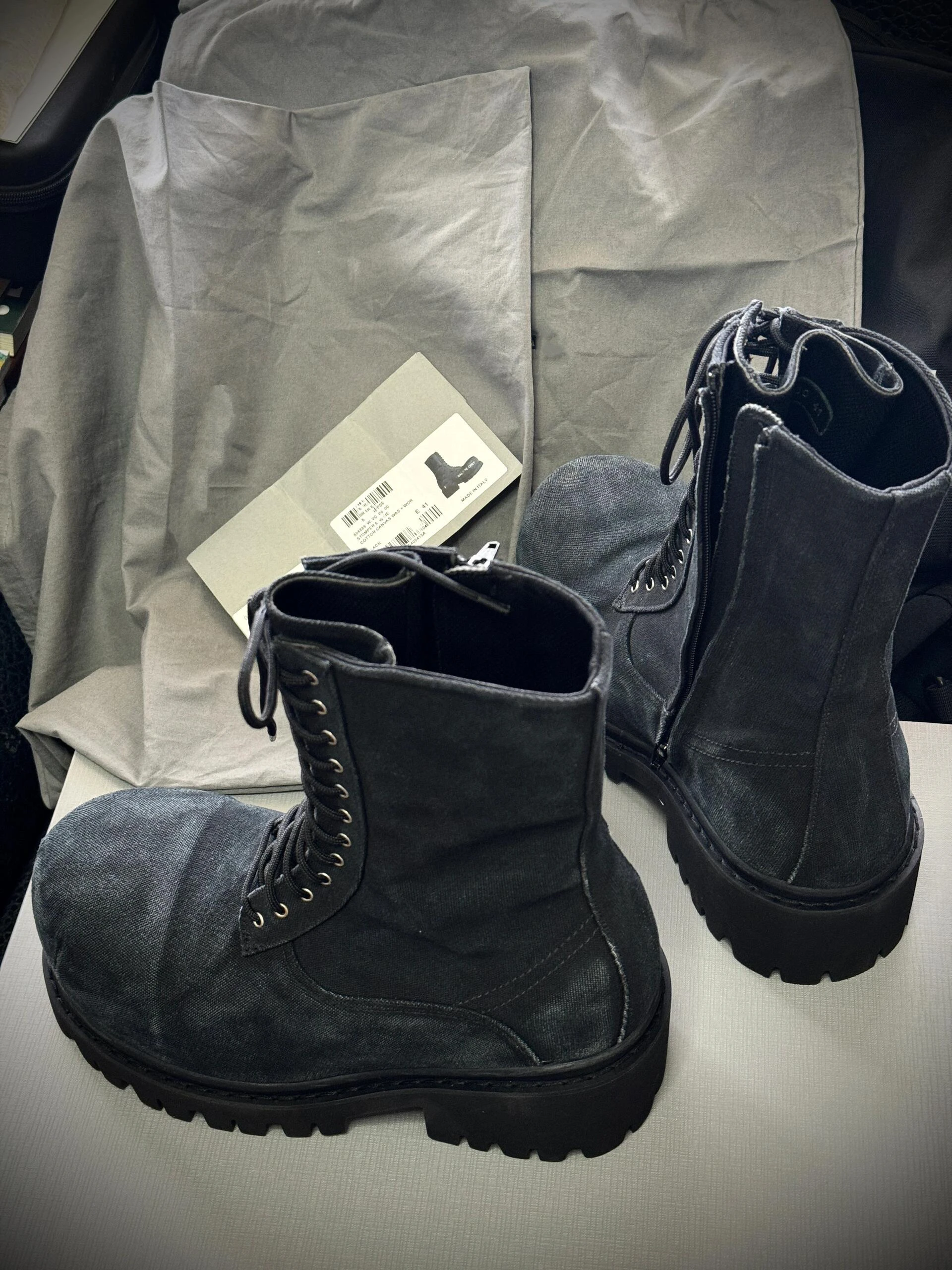 أحذية قتالية برباط من جلد الغزال الأسود للرجال مع نعل عروة مكتنزة، أحذية متينة، اختيار أنيق متعدد الاستخدامات لملابس الشارع #4