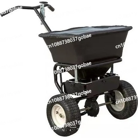 Salt trolley Snow melting agent Fertilizer Lawn sowing Scattering traction seeding machine Hand push