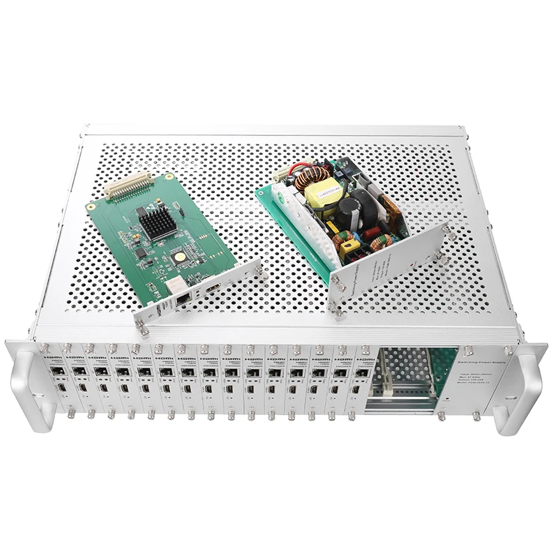 Modular 3U 16-Channel H.264 HDMI Encoder Card Chassis forHeadend Hotel TV System