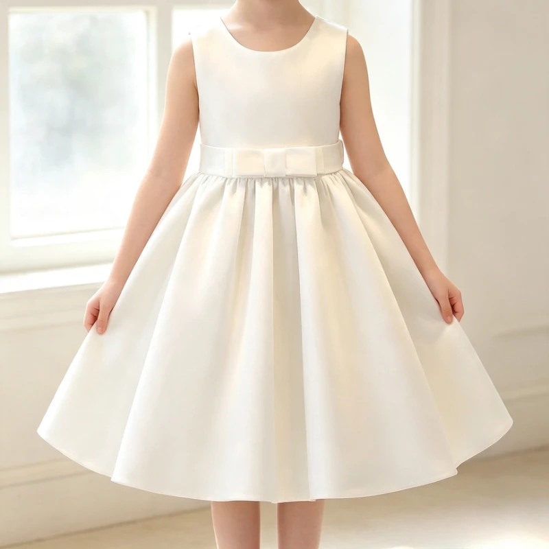 2026-new-kids-sleeveless-simple-korean-children-princess-gown-host-piano-performance-wedding-flower-girl-first-birthday-costume