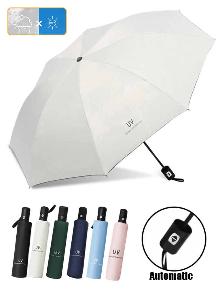 

8 Ribs Travel Rain Sun Umbrellas Fully Automatic UV Protection Sunumbrella Folding Sunshade Automatic Sun Umbrellas