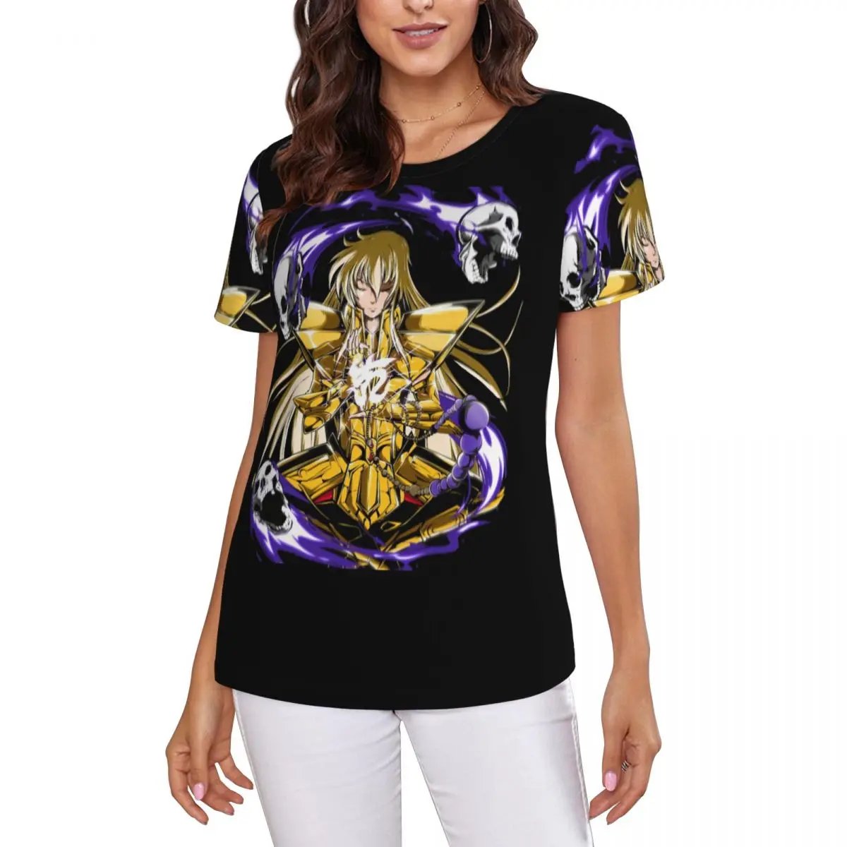 Knights Of The Zodiac Saint Seiya T-Shirt Women Short Sleeve T Shirts O-Neck Streetwear Cotton Summer Tees Streetwear