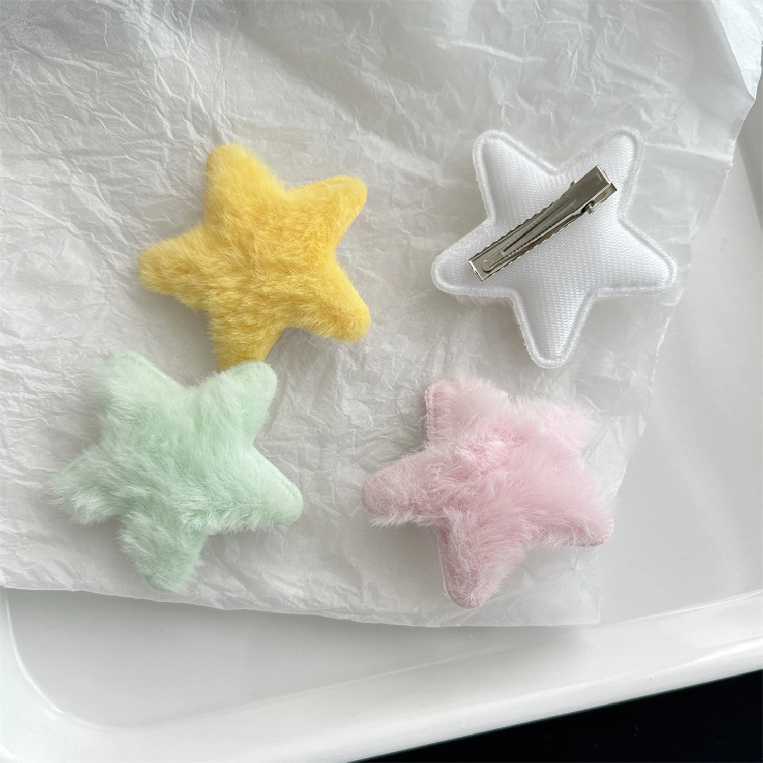 Hair Accessories Plush Star Hair Clip Cute Headdress Minimalist Style Plush BB Hairpins Ornament Sweet Fluffy Barrettes Ladies