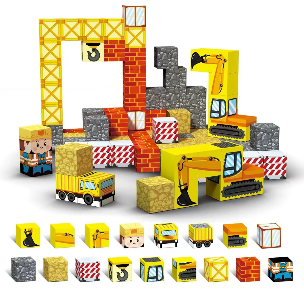 強力な磁石を備えた磁気ビルディングブロックセット、多機能で変更可能、子供向けの教育玩具、クリスマスギフト。