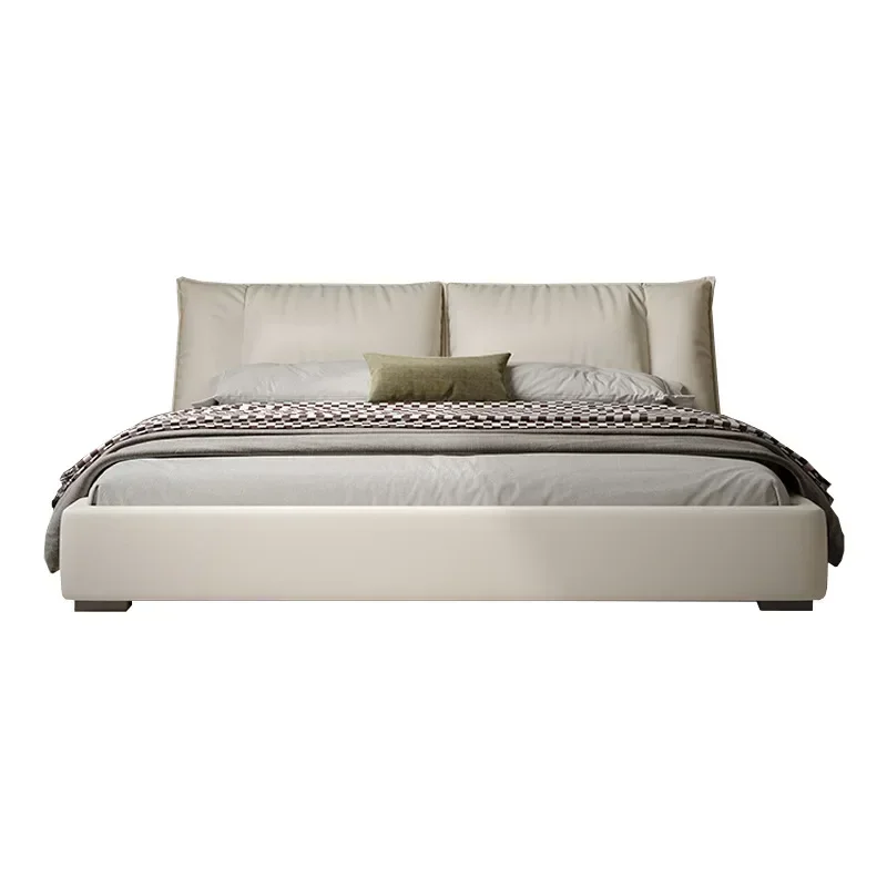 Cream wind leather bed