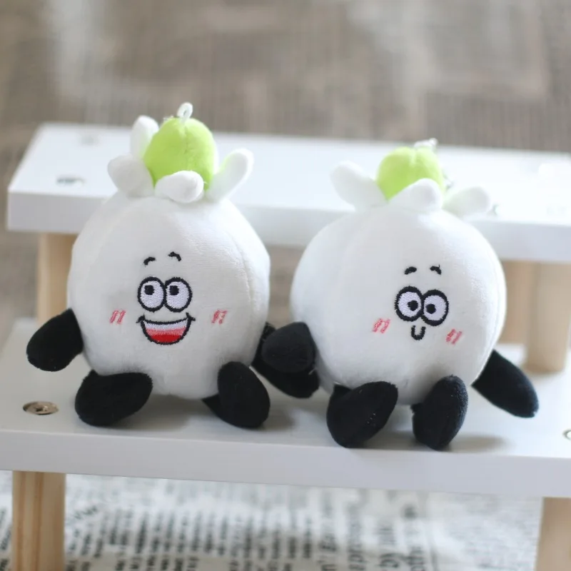 New cute hot expressive garlic pendant plush toy funny garlic seedling lifelike bag pendant keychain touch Comfortable  doll