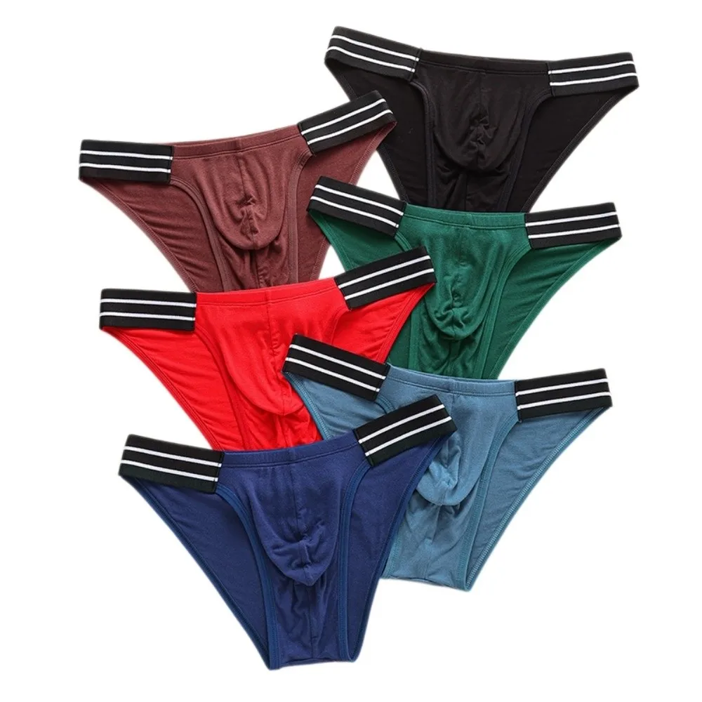 Unterhosen, Herren-Dessous, Herren-Triangel-Slips, gestreift, mittelhohe Taille, dünne Herren-Slips, große Größen, atmungsaktive Unterwäsche für Herren. – Detail 3