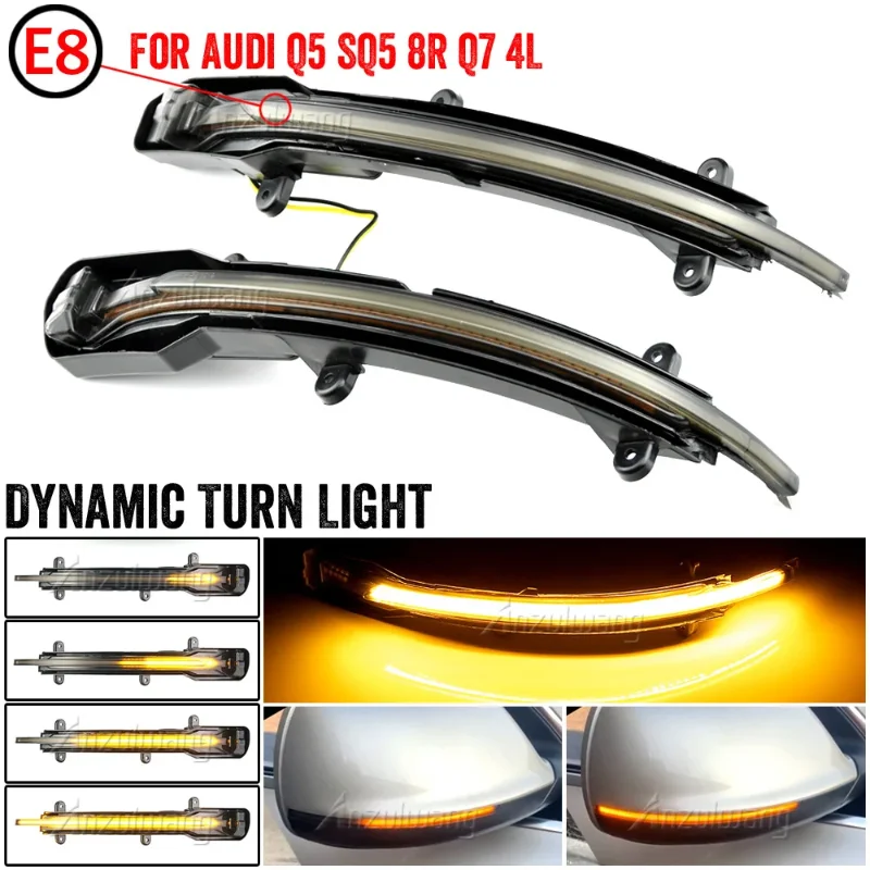 Fit For Audi Q7 2010-2015 For Audi Q5 2009-2016 Dynamic Turn Signal LED Side Rearview Mirror Indicator Blinker Repeater Light