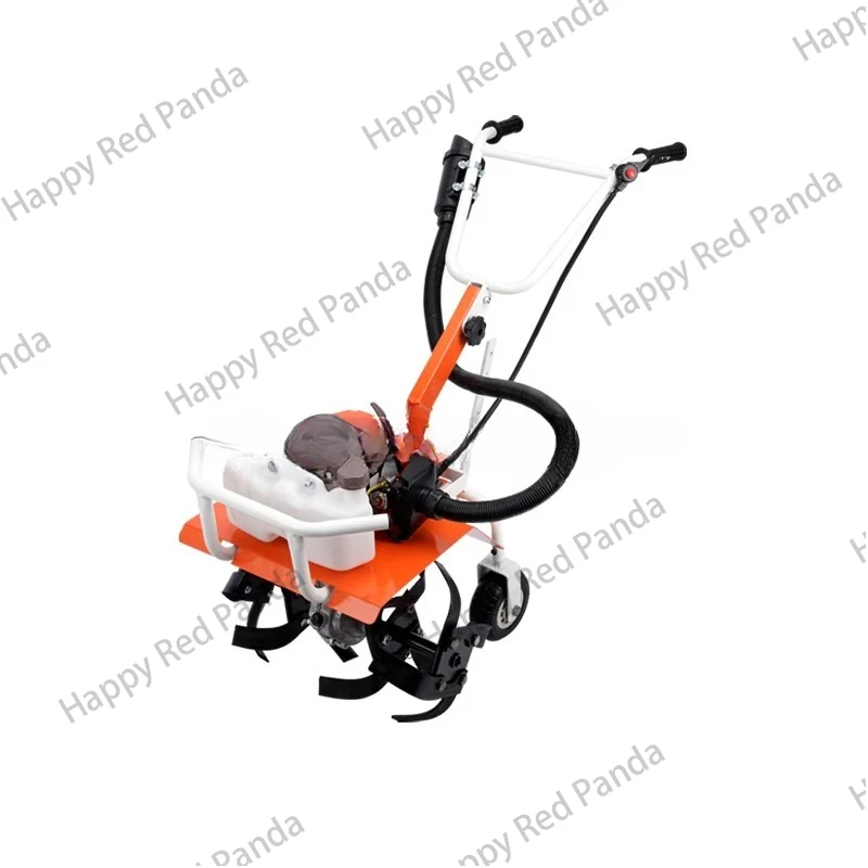 Small agricultural gasoline rotary tiller, household hoe for weeding, loosening soil, ditching, plowing stroke micro tiller