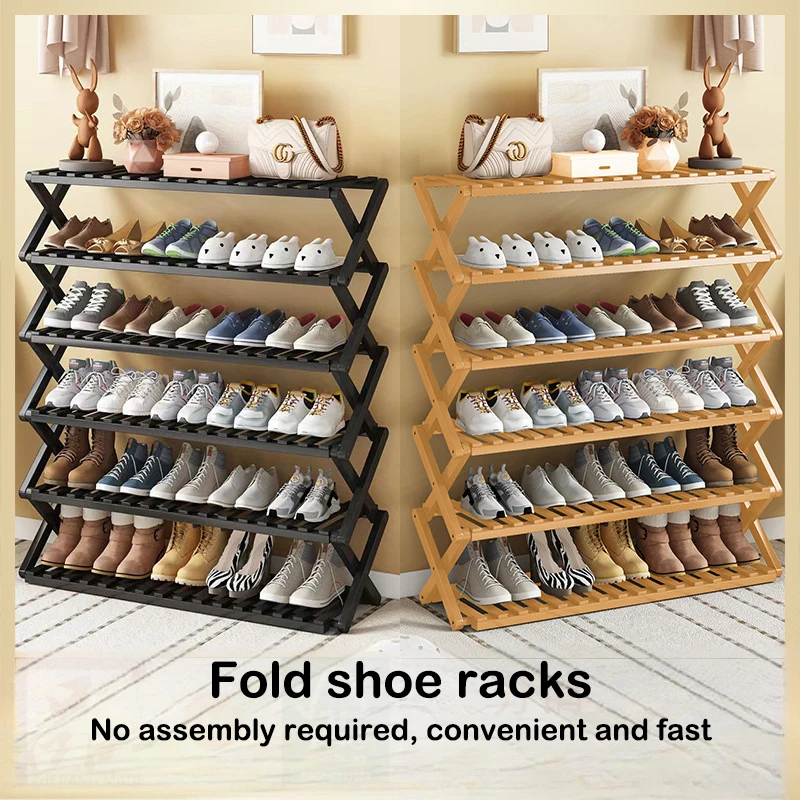 Multifunction 5/6-layer Folding Shoe Stacker Rack Organizer Free-installation Shoes Cabinet Cupboards Storage Furniture Shelves
