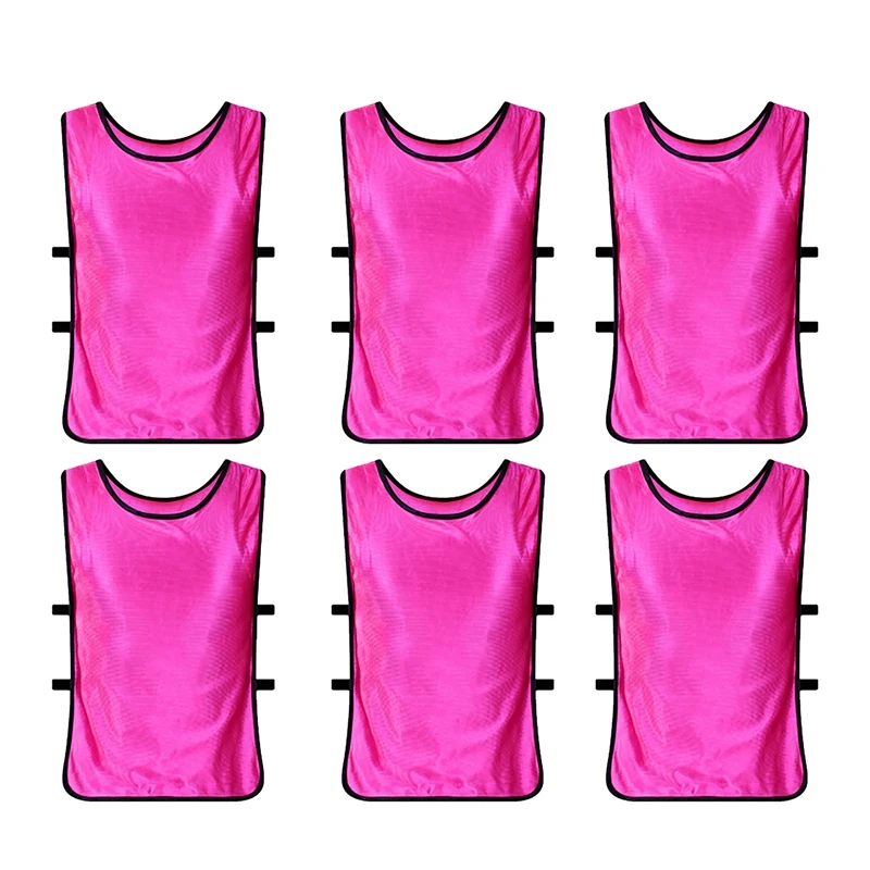 

Hot 6 Pack Pennies Scrimmage Vests Adult Football Jersey For Soccer Basketball Volleyball And Other Team Games Pink