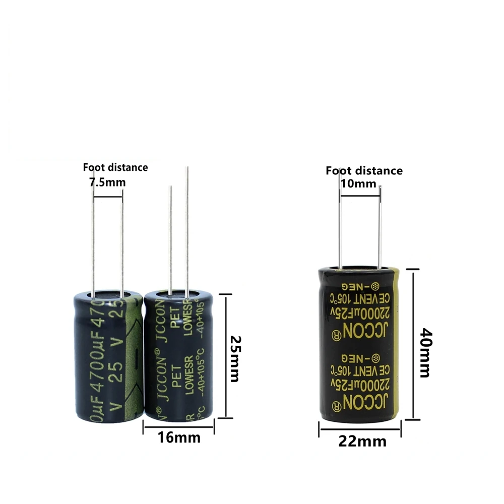 25v 35 50v 63v 80V 100v 160 200 250 400 450v 500v 100uf 220uf 330uf 470uf 680uf 1000uf 2200uf 3300uf JCCON Aluminum Capacitor