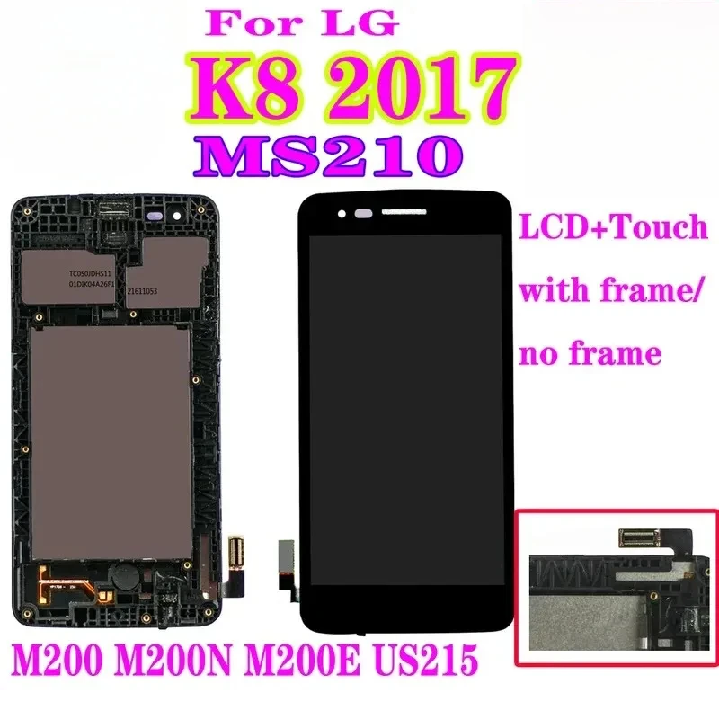 Para LG K8 2017 Aristo M200N M210 MS210 US215 M200 M200E Display LCD Touch Screen Digitador Assembléia Com Moldura