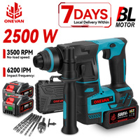 ONEVAN 2500W Brushless Electric Hammer Cordless Portable Impact Drilling Multifunctional Power Tool For Makita 18V Battery Pin