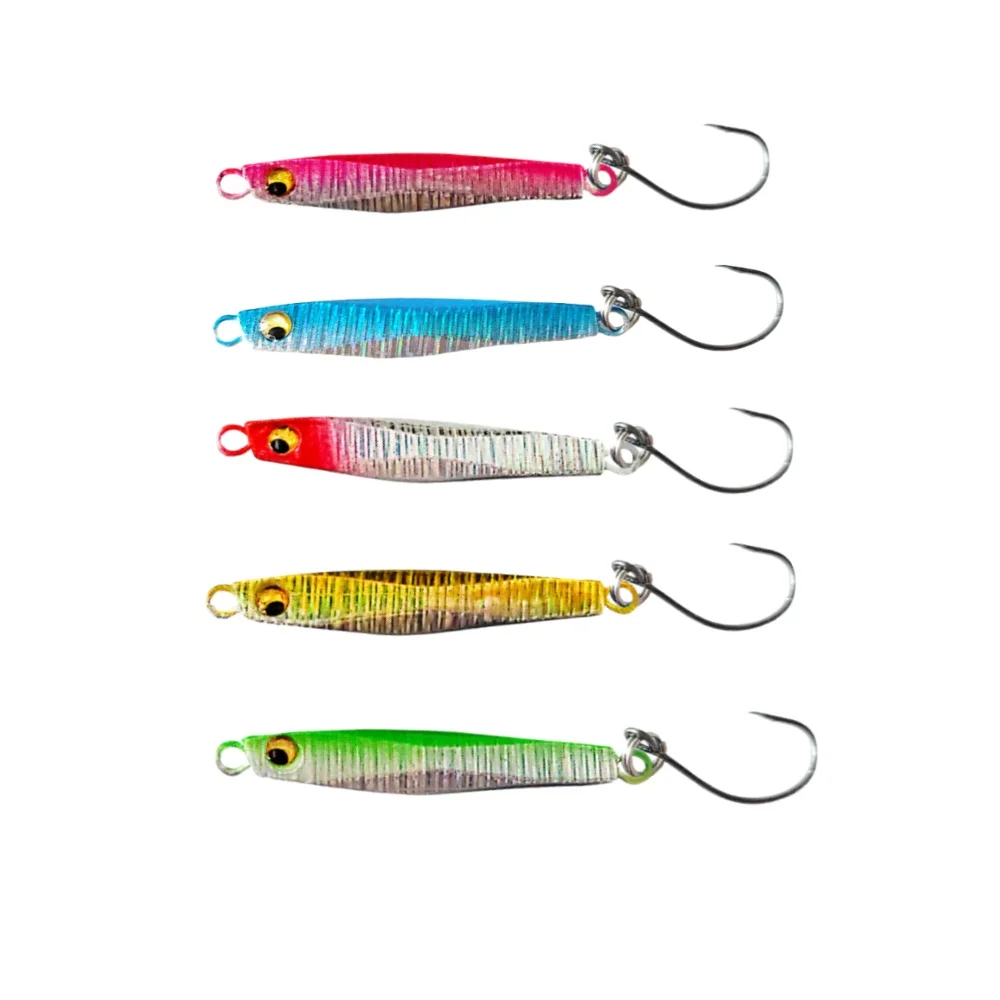 5Pcs Mini Metal Jig Fishing Lure 3g/5g Isca Artificial Bait With Single Hook Small Fish Fishing Accessories Fishing Tackles