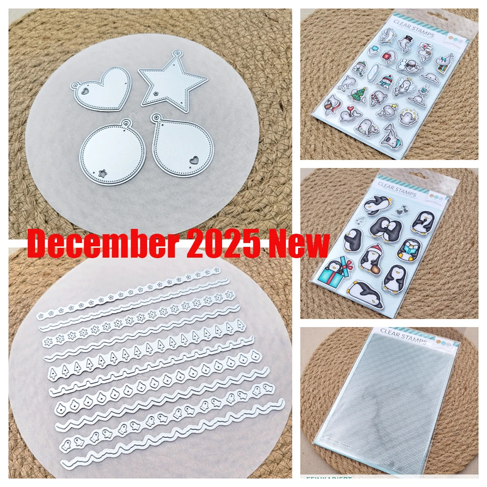 

December 2025 New Small Tag Punch Winter Border Punch Metal Cutting Dies and Stamps for DIY Scrapbook Handmade Album Decoration