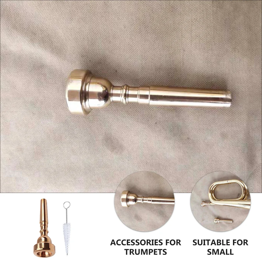 

2Pcs Stainless Steel Iron Bristle Trumpet Mouthpiece Kit With Cleaning Brush For Practice Maintenance Accessories Parts
