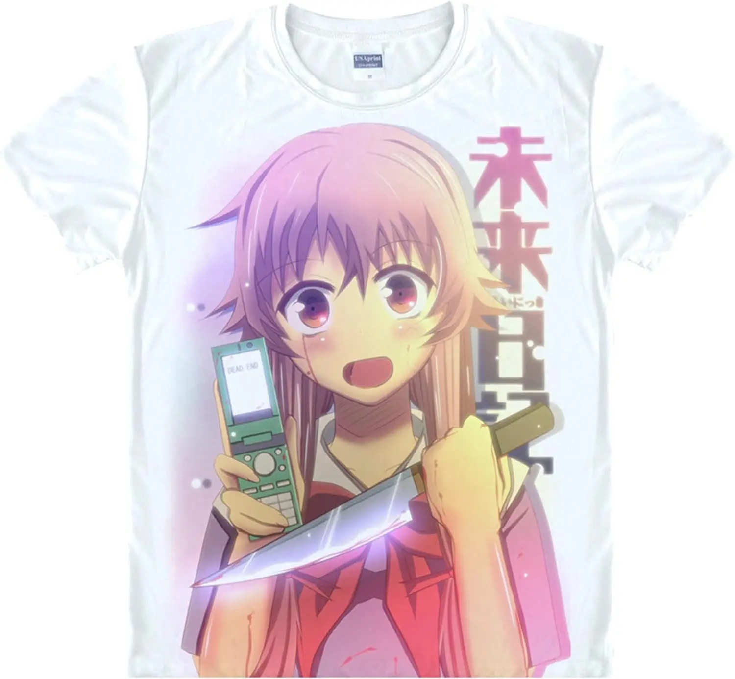 ISaikoy Anime Future Diary T-Shirt Short Sleeve Shirt Tops Tees Sweatshirt Costume