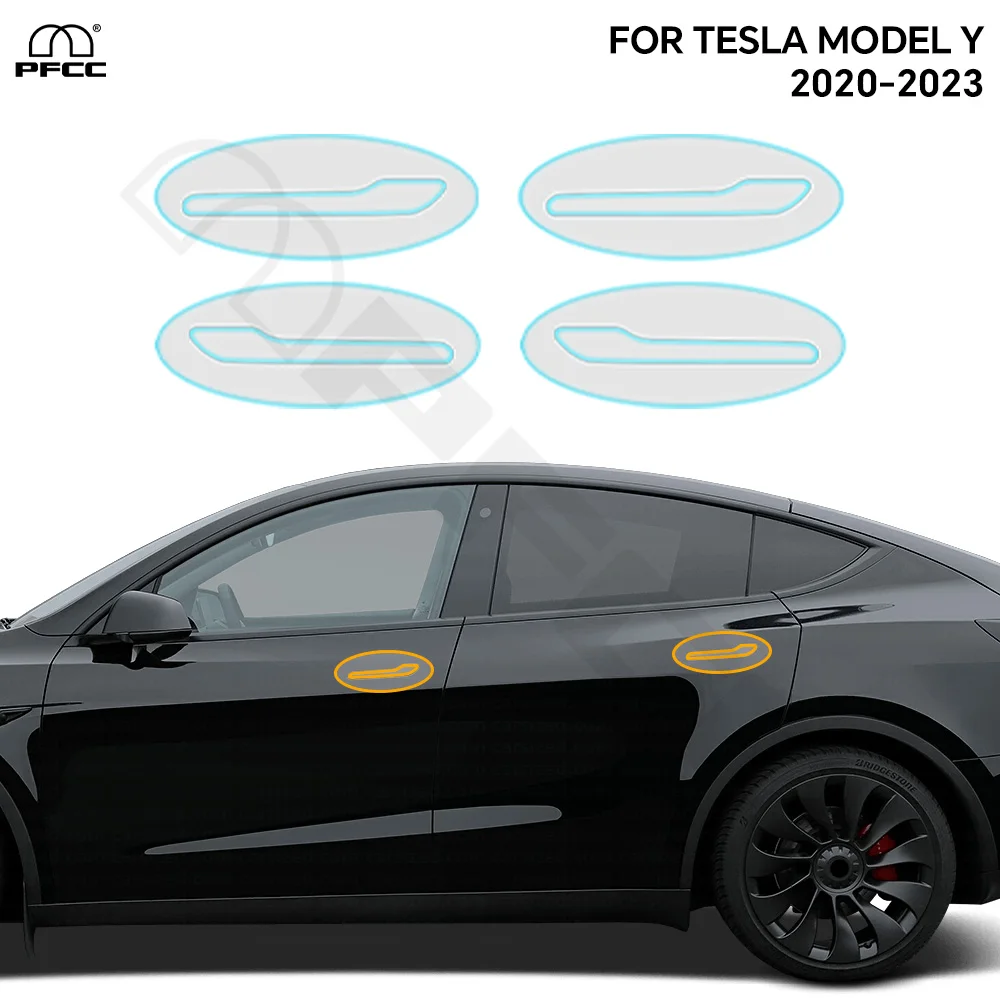 

Door Handle Film For Tesla Model Y 2020-2024 Headlight Rearview B Pillar TPU Protection Film Anti-Scratch Pre-cut PPF Clear Bra