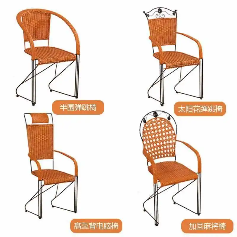 Rattan chair light luxury chair ins bedroom simple single rattan wrought iron balcony leisure chair