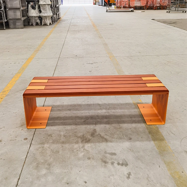 Factory Custom Urban Furniture Garden Outdoor Street Metal Steel Bench Chair Decorative Park Long Bench Seat