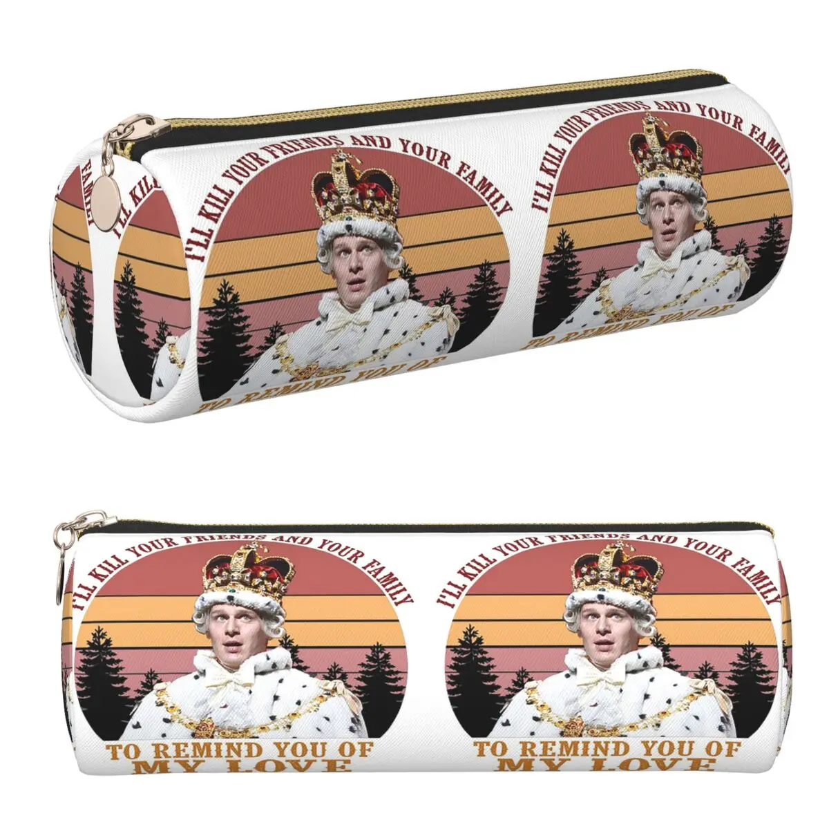 King George Hamilton I'll Kill Your Friends And Your Family Federmäppchen, Stifthalter, Zylinder-Stiftbox, Bleistiftbeutel für Jungen und Mädchen, Geschenk