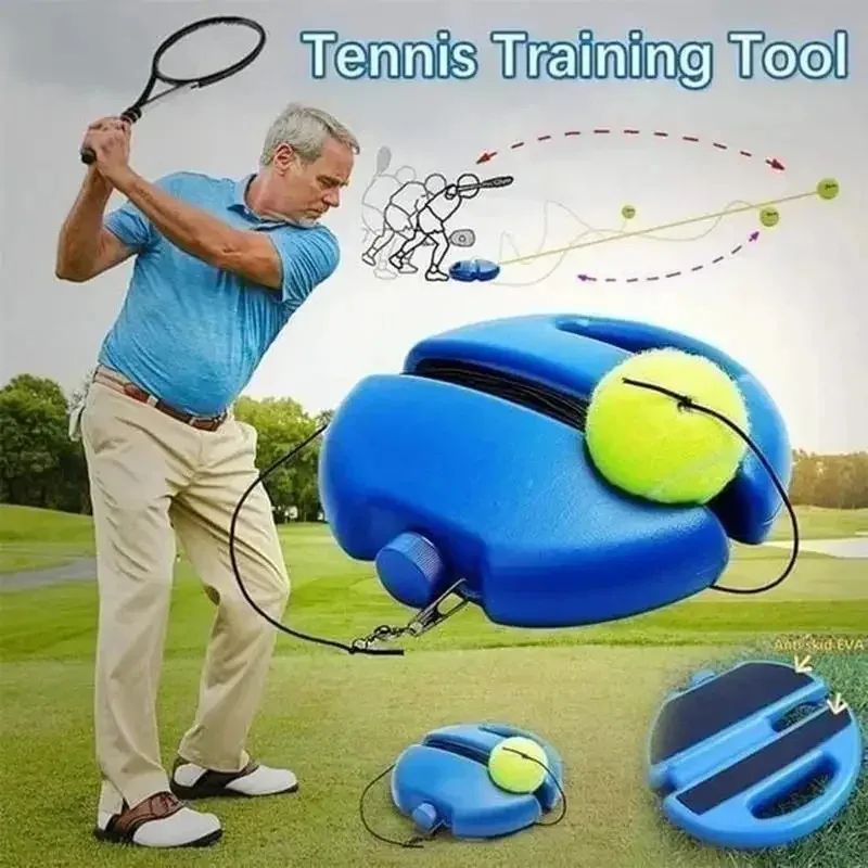 Training Durable High Elasticity Tennis Practice Tool Base Customized With Rope Automatic Rebound Practice Ball Outdoor