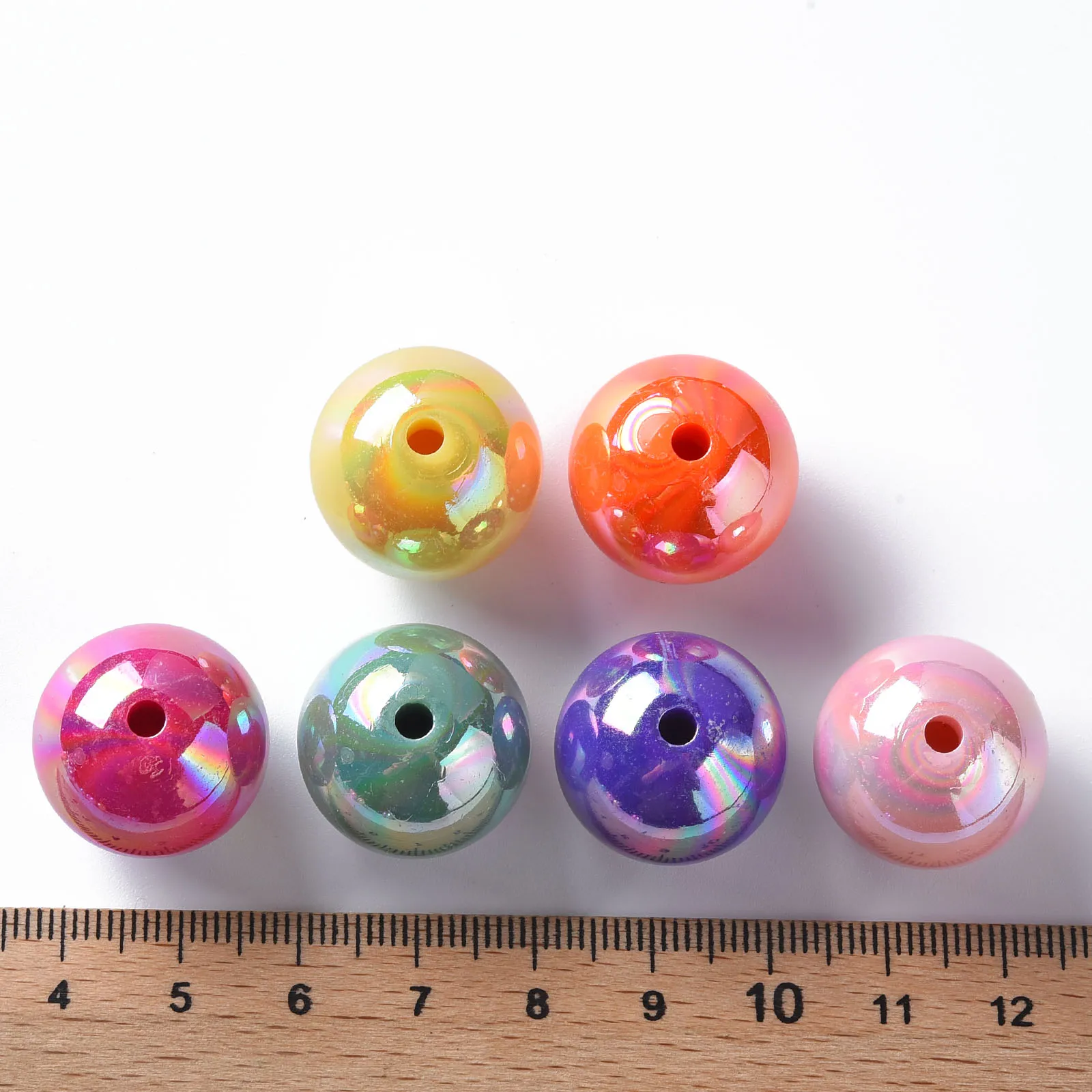 PandaHall 100 Stück 20mm Acryl-Kristallperlen Runde Abstandhalterperlen AB-Farbe Bastelperlen für Halsketten Armbänder Schmuckherstellung – Detail 10