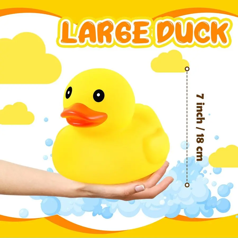6개입 5인치 대형 노란색 고무 오리 대량 대형 오리 소리나는 고무 욕조용 플로팅 배스 생일 파티 장식 선물