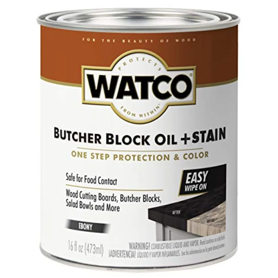 Butcher Block Oil + Stain Safe for Food Contact Durable Protection Easy Wipe‑On Application Pint