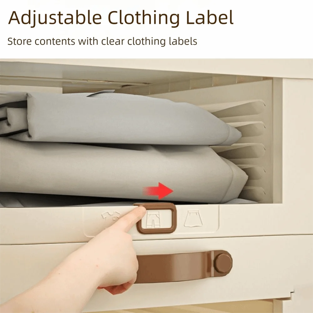 Household Plastic Drawer Organizer Foldable Stackable Cabinet Storage With Handle Pull Out Storage Box Closet Storage