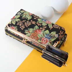 New Fashion Women's Letter Detail Zipper Long Wallet, Fashion Multi Card Slot Wallet, Women's Multi functional Ultra thin Card C