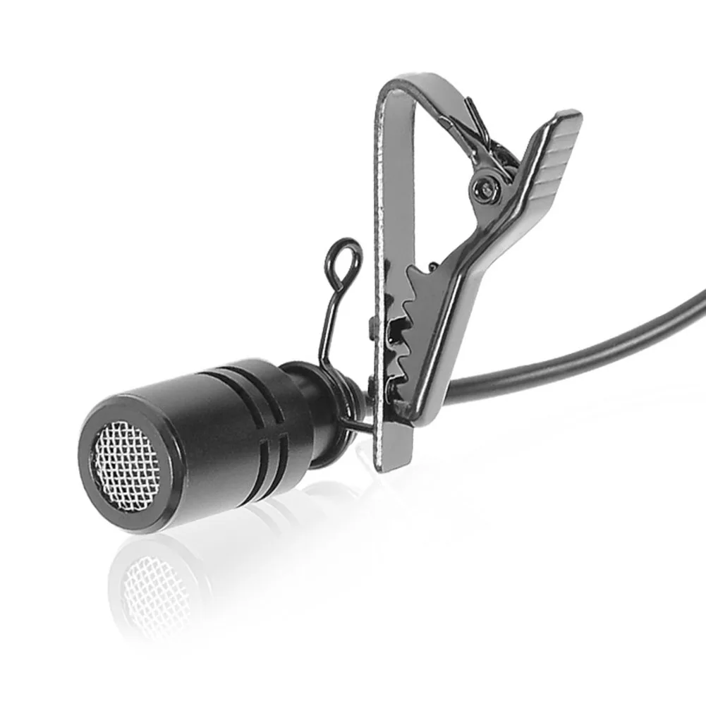 Detachable Black 3.5MM Clip-on Lavalier Lapel Black Microphone Mini Lavalier For Shure Wireless Portable Lapel Microphone Collar