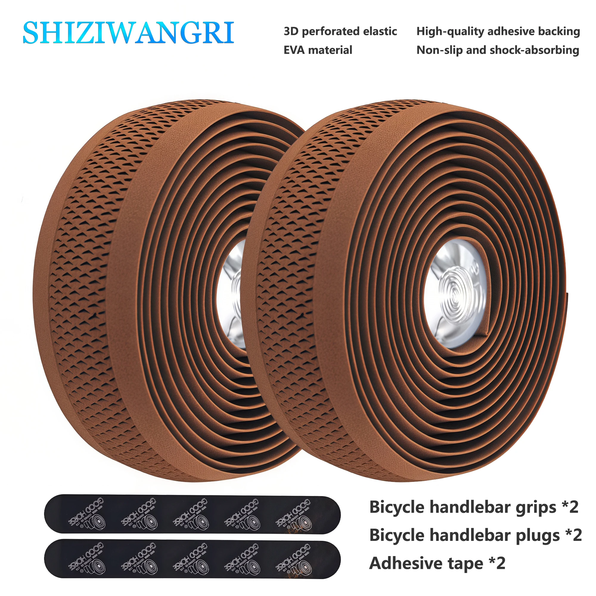 

SHIZIWANGRI Hollow-out Bicycle Handlebar Tape EVA Non-Slip Shockproof Multi-Purpose For Road Bike Badminton Fishing Rods