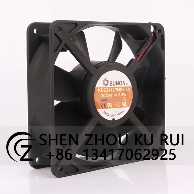 Case Fan for SUNON KDE2412PMS2-6A 120*120*38MM DC24V 5.5W 12038 High Airflow Inverter Cooling Fan