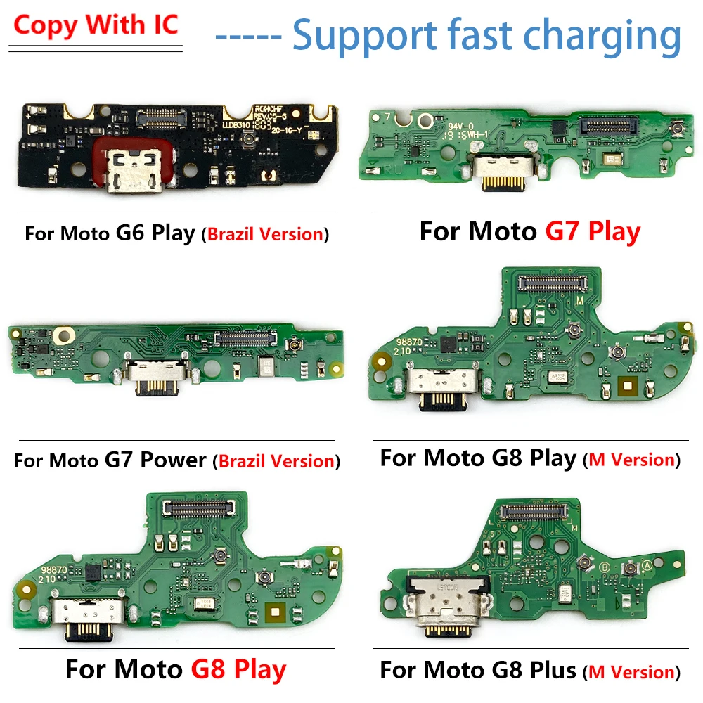 

NEW For Moto G5 G9 G8 Plus G7 Power G6 Play USB Charger Dock Connector Charging Port Microphone Flex Cable Replacement Parts