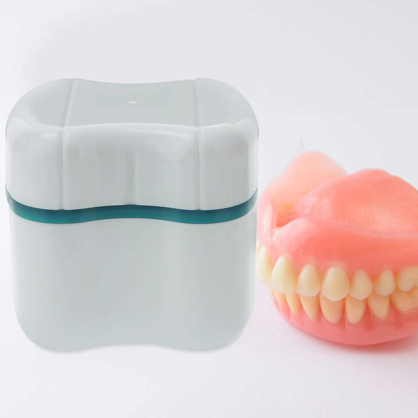 

Heavy Duty Denture Box Cups for Soaking Dentures Filter Maintenance Retainer False Carry Container Travel Case Teeth Storage