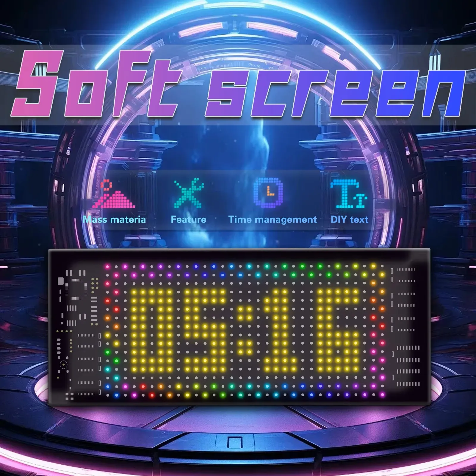 

LED Panel Flexible Display Light RGB LED Car Sign Animation LED Matrix Pixel Panel DIY Programmable Bluetooth App Control