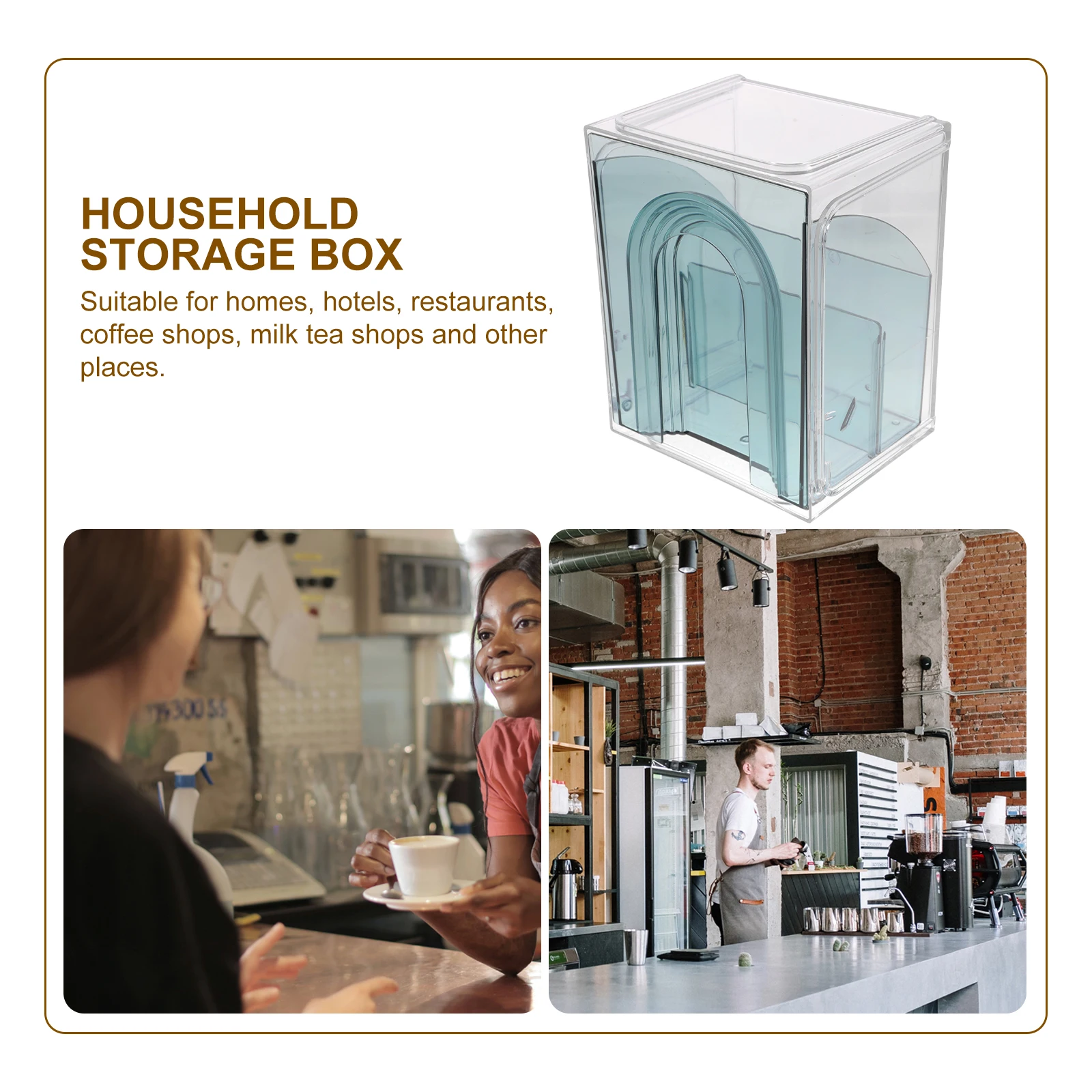 

Tea Bag Storage Box Clear Blue ganizer for Coffee Accessories Countertop Drawer Kitchen Home Use Strong Structure Smooth Surface