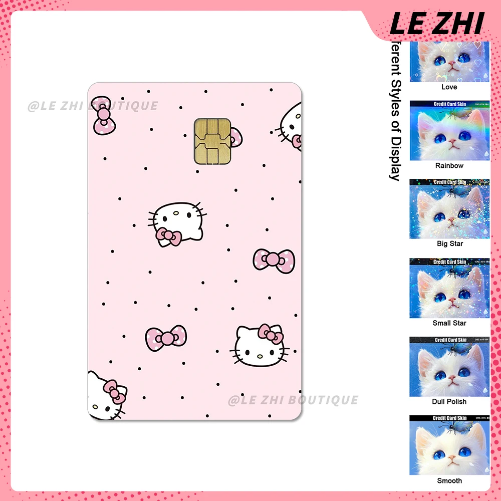 Cartoon Anime Credit Debit Card Party Sticker Decoratio Kawaii Hello Kitty Cinnamoroll Shining Rainbow Star Love Skin Sticker