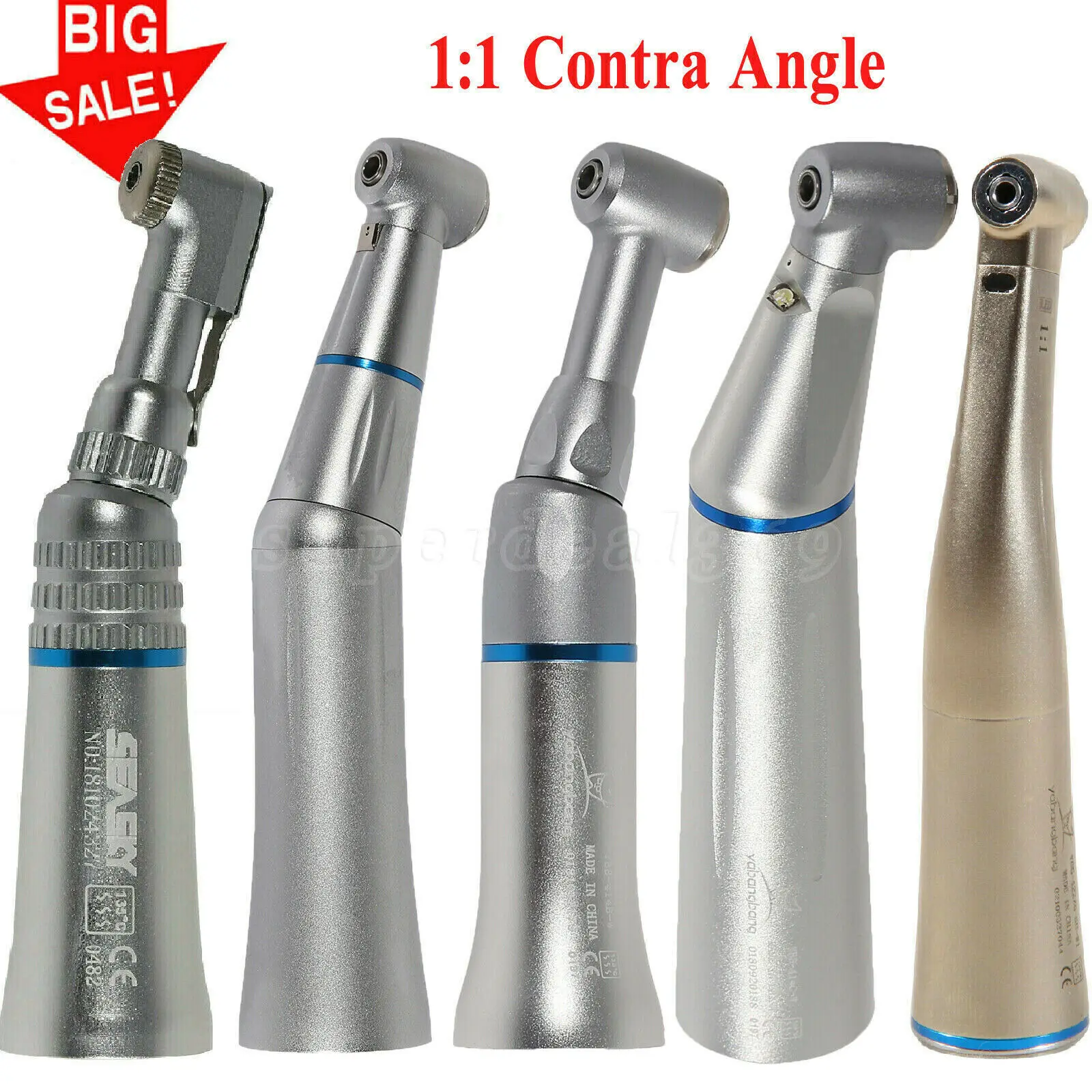 

Dental Led Fiber Optic /No Led contra angle Slow Low Speed Handpiece 1:1 Push Button Turbine Fit NSK Kavo E-type