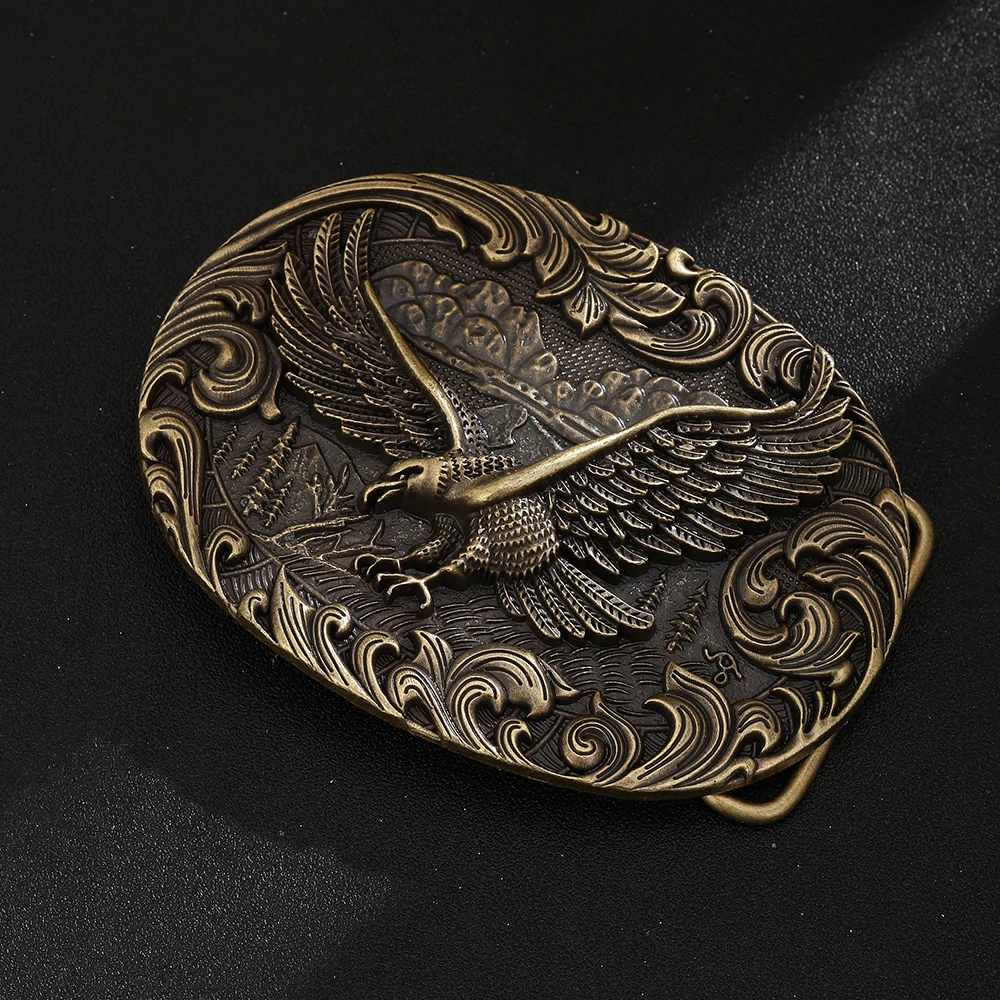 أبازيم الحزام للرجال والنساء، رعاة البقر الغربية، حزام معدني بإبزيم حزام النسر، تصميم النسر من سبائك الزنك