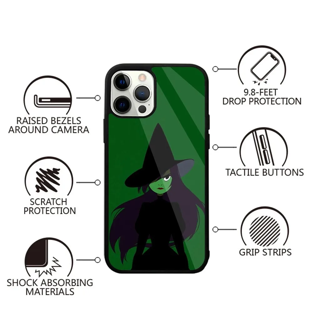 W-Wicked Musical Broadway Drama Phone Case For iPhone 15,14,13,12,11,Plus,Pro,Max Mini Magsafe Magnetic Wireless Charging