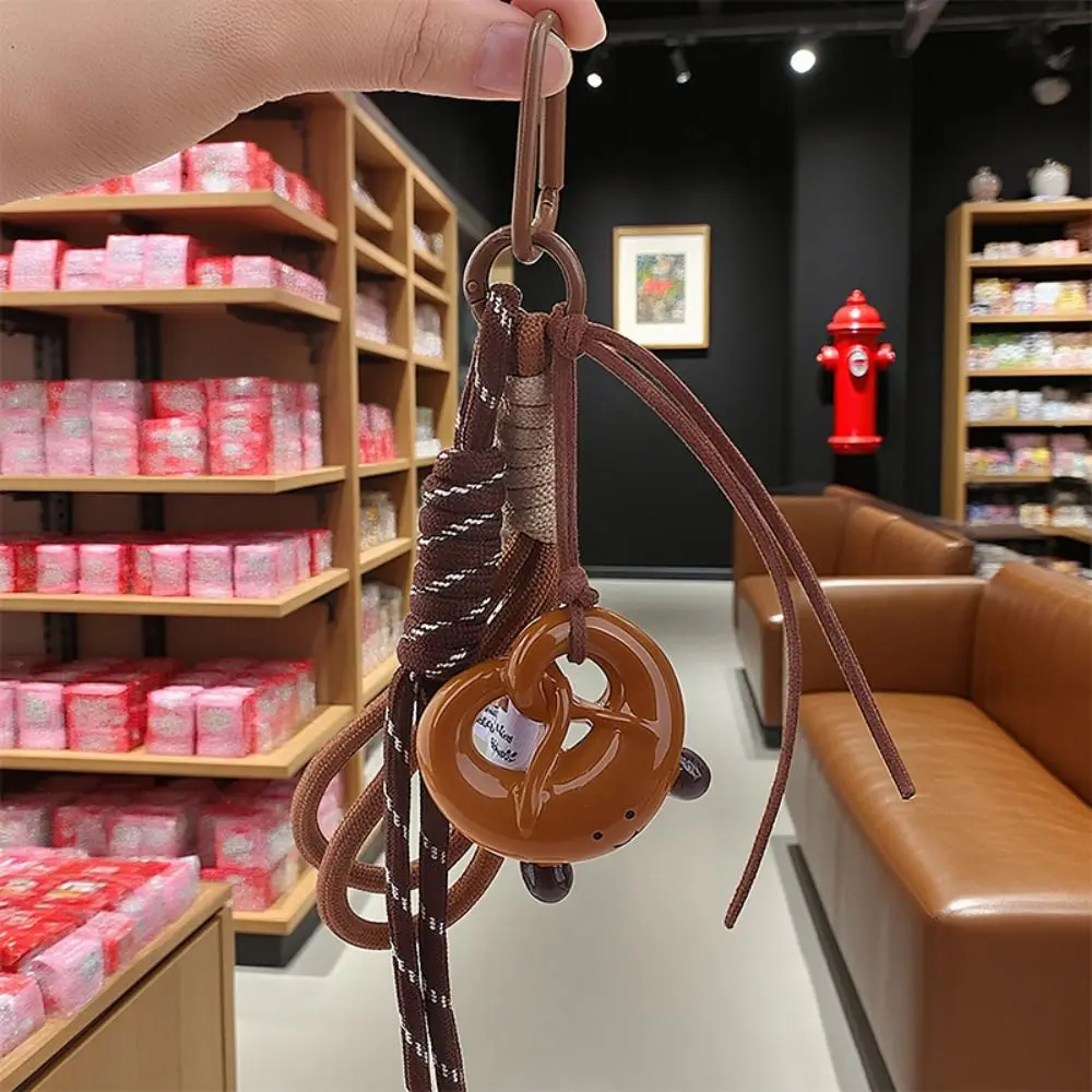 حبل مضفر القلويات المياه الخبز حقيبة قلادة اليدوية تقليد الخبز المفاتيح قلادة الطالب المدرسية الشنق