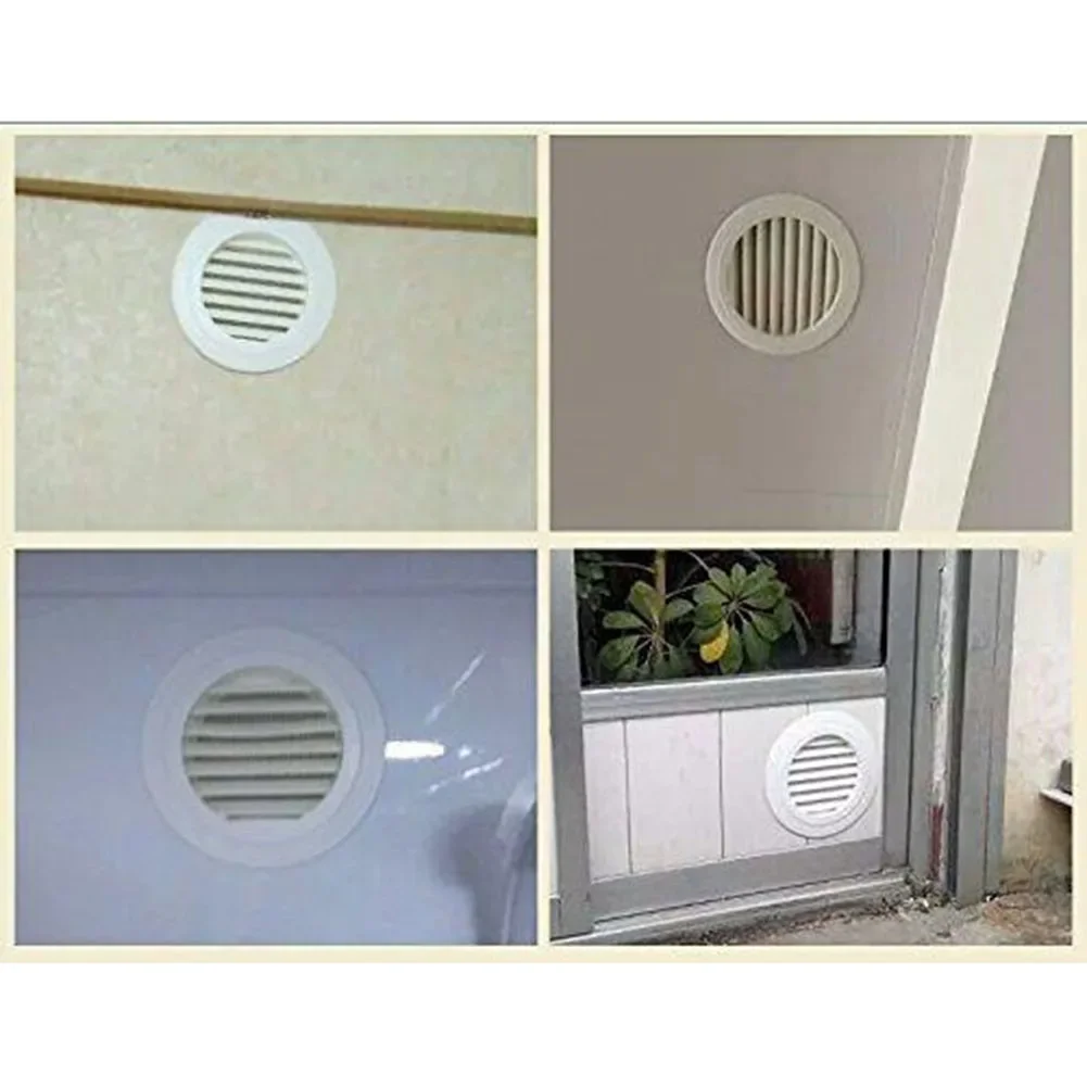 Plastic Round Air Exhaust Vent Cover For Wall And Pipe Applications Adjustable Blades For Air Volume Control And Easy Cleaning