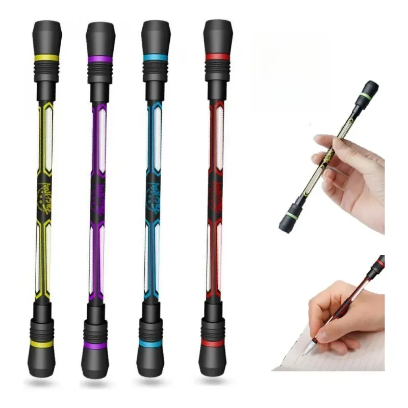 

10 шт., вращающиеся шариковые ручки для снятия стресса, гладкая гелевая ручка 0,5 мм для учащихся начальной школы, легко вращающиеся, забавный подарок