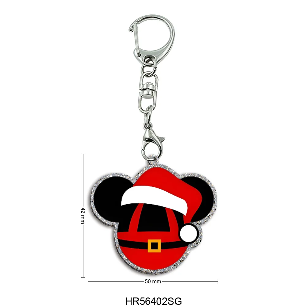 

Disney Mickey Color Glitter Acrylic Keychain For Party Holiday Backpack Jewelry Decoration DIY Accessories