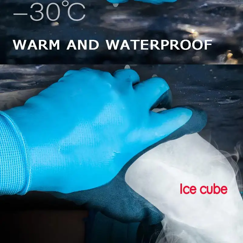 Hot -30 Thickened Work Gloves Waterproof Windproof Coldproof Full Finger Winter Padded Outdoor Riding