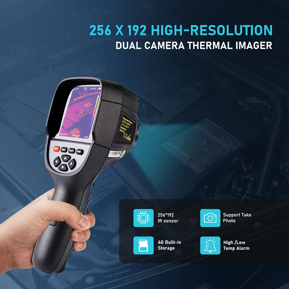 GW256 2024 New Thermal Imaging Camera for Water Pipe Leak and Power Electrical 256*192 Handheld Infrared Thermal Imager