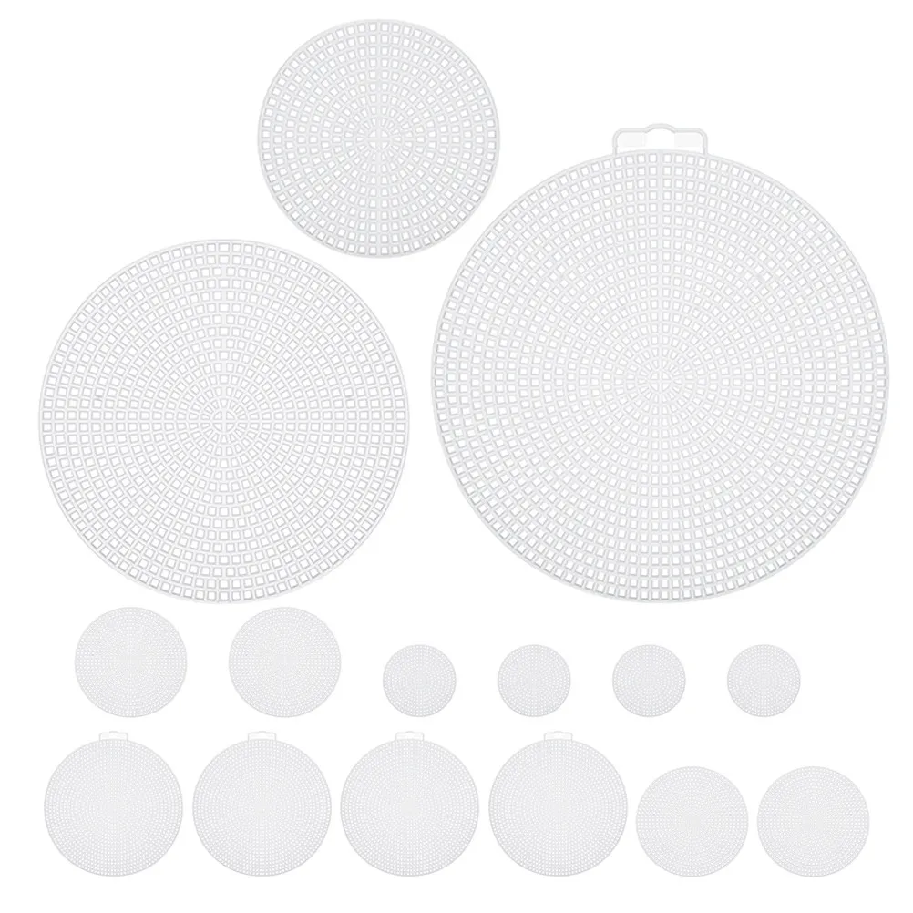 

15Pcs Round Plastic Mesh Canvas Sheets for Embroidery Crochet Purse Making DIY Craft Projects Wear-Resistant Stitch Mesh Craft